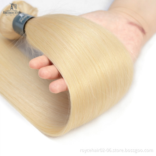 Wholesale Indian Temple Raw Virgin 613 Human Hair Vendors, 12a 613 Blonde Color Remy Human Hair Bundles with Lace Frontal
